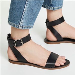 NIB Madewell "Boardwalk" Black Ankle Strap Sandals